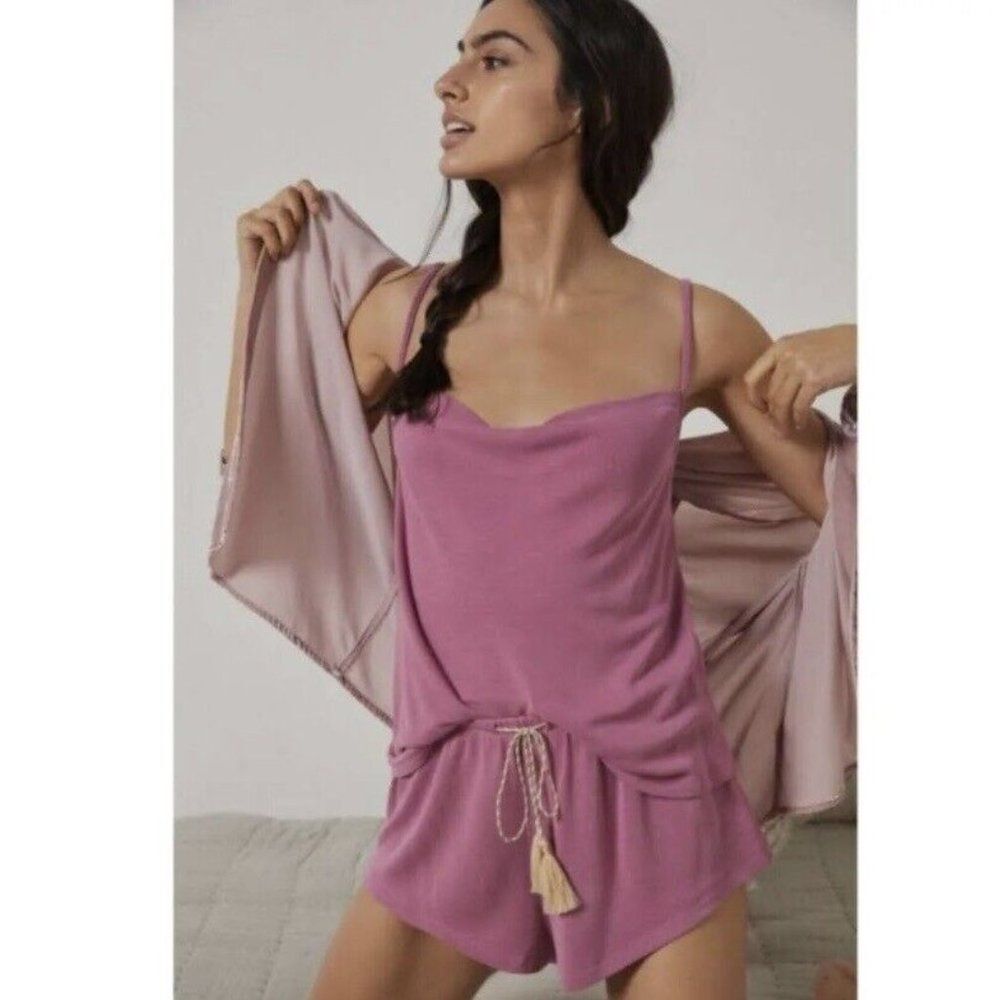 Anthropologie Cassia Knit Sleep Tank (Size Small) Drape Cowl Strappy Violet Top